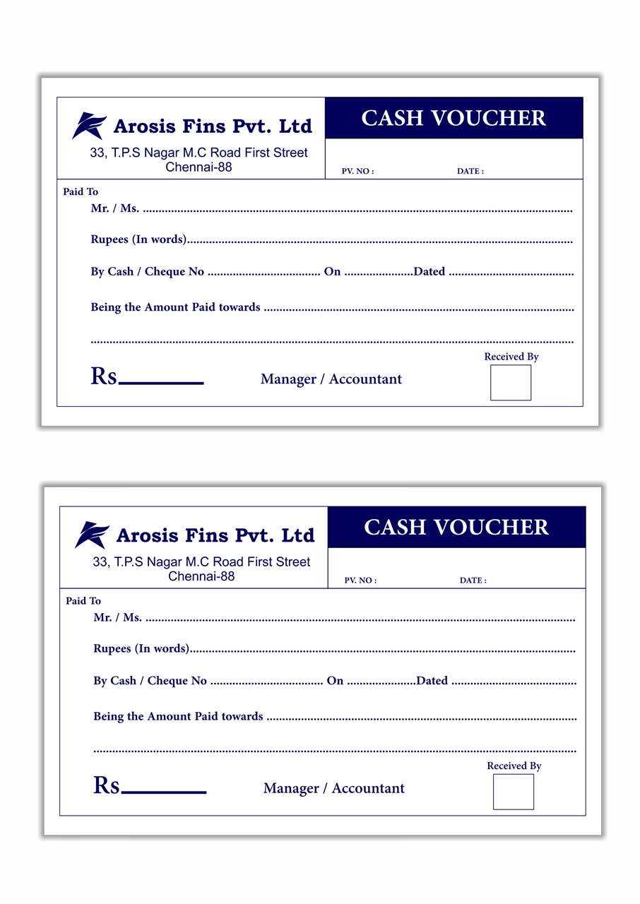 Retail Cash Voucher Book